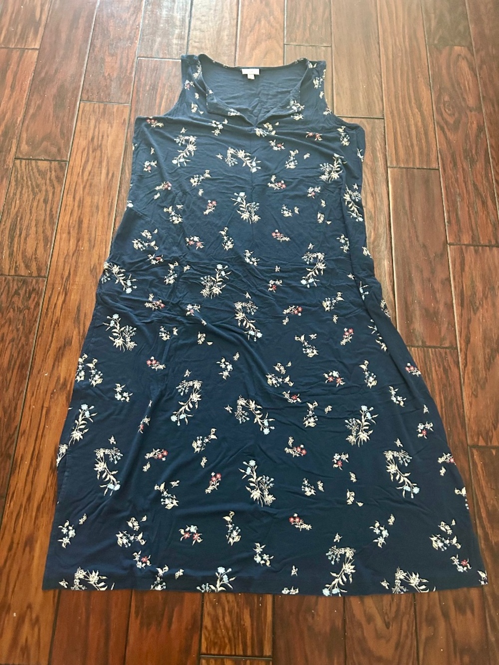 J.Jill Jersey Sleeveless Wildflower Print Maxi Dress with Pockets Sz 2X